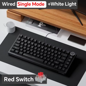 AJAZZ | AJAZZ AK820/Pro Wireless Mechanical Keyboard Bluetooth 5.1 2.4G USB-C Wired Hot Swappable RGB Gaming Keyboard Gasket Mount with