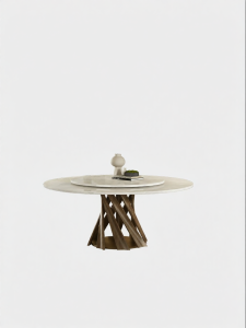 Luxurious Natural Stone & Crystal Round Dining Table