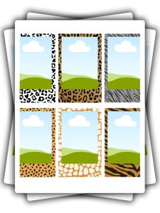 Floral Print Frame/Background Instax Inspired Mini Photos Set - 10 pcs