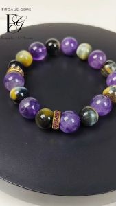 กำไลหินมงคล หินอะเมทิสต์ บลูไทเกอร์อาย - นำพาความมั่งคั่งร่ำรวย ส่งเสริมพลังอำนาจ บารมี มีเสน่ห์ดึงดูดต่อเพศตรงข้าม