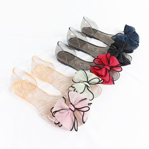 Sandal Slip On Wanita Korean Ribbon Transparent Slipper Kekinian Kasut Perempuan Simple COD SPT-89