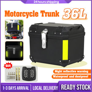 36/45L Top Box Thick Motorcycle Trunk Aluminium Motorcycle Tail Box Storage Box Helmet Box Universal Double Security Lock Kotak Motosika 摩托车尾箱