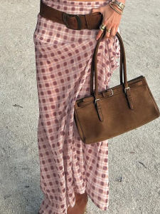 Váy Mini Kẻ Caro Cạp Thấp Phong Cách Mỹ Giản Dị Mùa Thu Mới Váy Mini Phong Cách Sinh Viên Váy Ngắn Mùa Hè 2025 Váy Ngắn