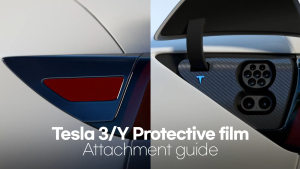 Spigen Tesla Model 3 2021-2023 and Model Y (~2024) Protective Film & Wrap Kit Charging Port Premium Design