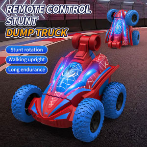 Childrens Remote Control Car Toy 360 ° Rotation Rolling Stunt Car Cool lights Inverted Straight Forward Boy Birthday Gift