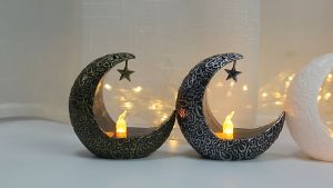 Gratis Ongkir - Lentera Hias Bulan Sabit / Dekorasi Lampu LED Warm White