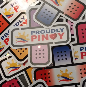 PROUDLY PINOY - JDM Styled Vinyl (Non-magnetic) Car Stickers Crossed Band Aid Design (Waterproof)