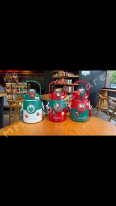 แก้วน้ำเก็บอุณหภูมิลายคริสต์มาส 316 สแตนเลส ขนาด 850ML พร้อมด้ามจับ ของขวัญปีใหม่ พร้อมส่งในไทย