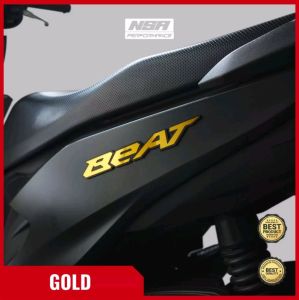 2pc emblem beat timbul logo beat bukan stiker bahan akrilik