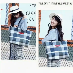 MAZE Perfect Street Plaid Large Tote Bag Cogci Women Handbeg With Capybara Keychain Wanita Handbag