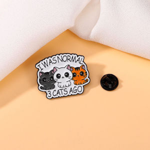 1pc Cute Cartoon Cat Enamel Brooch Creative 3 Cats Lapel Pin Badge Backpack Clothing Hat Accessories
