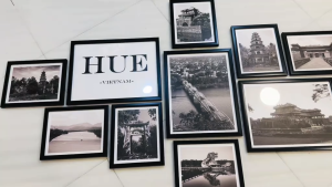 Bộ 11 khung ảnh treo tường hội an trắng đen có khung trang trí decor quán