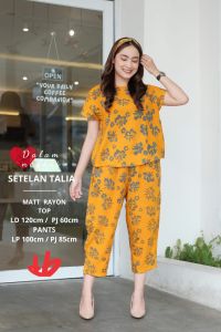 RZ Setelan Daster Rumahan Rayon Smoke Motif Batik Ld120. Setcel Homey