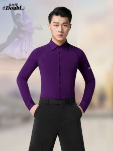 DANBAOLUO | Competition Performance Purple Tango Dance Shirt