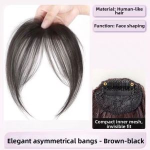 YouPin |Natural Bangs Topper Piece for Forehead Covering Volume Increasing Hair Hiding White Hair