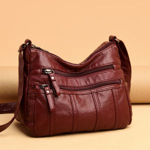 Large Capacity Soft Leather Crossbody Bag for Middle-Aged And Elderly Women Single Shoulder Fashion Trend Summer New Style