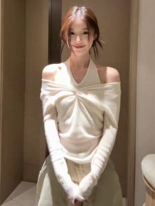GEBOFU | Áo Thun Knit Dài Tay Cổ Tròn Nhiều Lớp