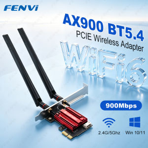 Fenvi | FENVI WiFi 6 AX900 PCIE Adapter BT 5.4 Dual Band 2.4GHz/5GHz 900Mbps 802.11AX Wireless Network Wi-Fi 6 Card For PC Windows 10/11
