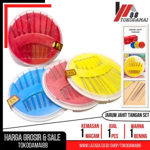 Jarum Jahit Tangan Set Wadah Bundar / Jarum Jahit Tangan 1 Set