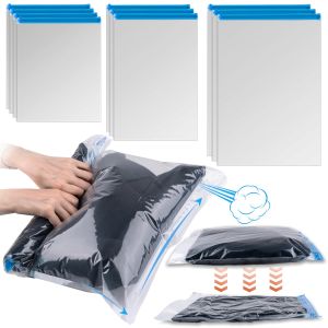 Compression Bags for Travel Essentials 3 Sizes Space Saver Bags Roll Up Vacuum Packing for Clothing Storage Bags Organizer