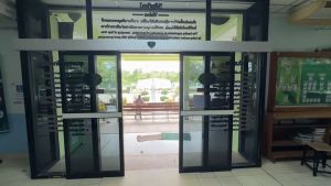 ประตูอัตโนมัติ Auto door Hammer 150 บานเลื่อนเดี่ยวรางยาว 2.5 เมตร สีเงิน Silver