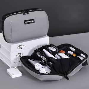 กระเป๋าเก็บสายเคเบิลข้อมูลแบบพกพาเมาส์หูฟัง Power Bank อุปกรณ์เสริมดิจิตอลกระเป๋าเดินทางธุรกิจกระเป๋ารหัสตัวเลข