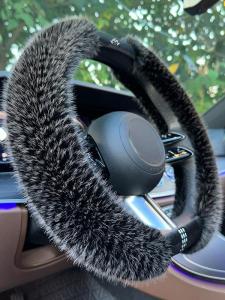 Vỏ Bọc Vô Lăng Ô Tô Bằng Lông Sika Cao Cấp Giữ Ấm Mùa Đông Phong Cách Trung Tính Có Thiết Kế Chống Trượt Bao Da Tự Nhiên Đường Kính 38cm