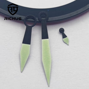 RICHUS 38.5mm Watch Dial With Hands Green Luminous Fit ETA6497 ST3600 Movement Watch Accessories
