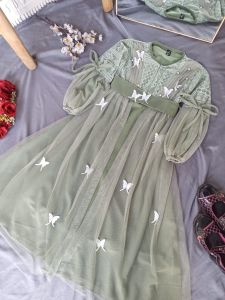 GAMIS ANAK BROKAT TANIA DRESS UMUR 3-15 TAHUN//  Gamis ceruty Kupu-kupu Dress