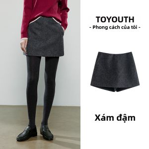 Toyouth | Chân Váy Ngắn Pha Len Vintage Dots