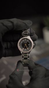 Jam Tangan Wanita Alba Fashion AH7DU3X1 Black Dial Silver Stainless Steel Strap