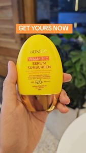 BONITA Vitamin C Serum Sunscreen SPF 50 PA++++ | Daily Use Facial Neck & Body | 4-in-1 UV Protection Moisturizer Anti-Aging Brightening Sun Protection Sensitive  Organic Lightweight Daily Repair Niacinamide Papaya Moisturize Hydrate Comfort Skincare