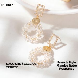 3COLOUR·S | Fancy Elegant French Style Round Shattered Zirconia Earrings S925