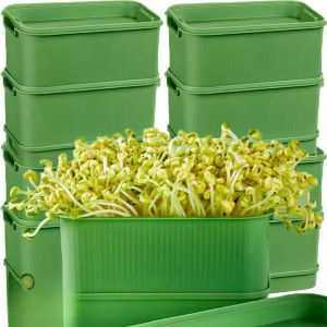 Nursery Tray Saving Space Seed Sprouts Tray Greenhouse Germination Kits for Bean Sprout Planting Container Green Growing Plant