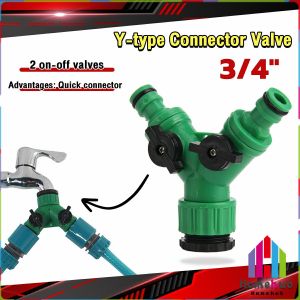 Homehub 2 Way 1/2-3/4" Garden Hose Splitter Y-Type Watering Connector Distributor Outdoor Sprinkle