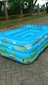 OLLYKIDS Kolam Renang Anak Jumbo Murah Merk Playground Ukuran 180x125x75cm 4 RING Dasar Gelembung