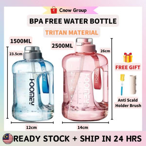 1500ML/2500ML Tritan Water Bottle With Straw BPA Free Leakproof For Gym Workout Training Sport