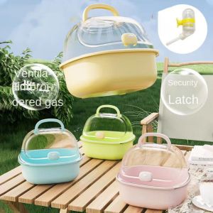 CRUSHES Cầm tay Lồng Chuột Hamster Không gian rộng Cứng cáp Lồng mang động vật nhỏ Di động Thoáng khí Nhà cho thú cưng