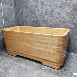 YaoMei Beauty Salon Special Large Wooden Bath Tub Whole Body Adult Bathing Bucket Traditional Japanese Style Handmade Oak Wood
