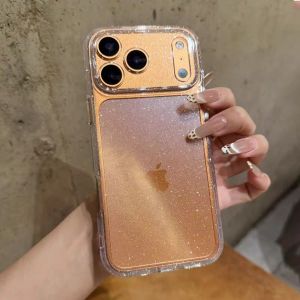 Ultra Thin Clear Glitter Soft Silicone Phone Case for IPhone 17 Air 16 15 Plus 14 13 Pro Max Transparent PC Protective Cover