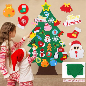 DIY Felt Christmas Tree with LED String Light DIY Christmas Tree Wall Hanging Xmas Gifts Christmas Decorations