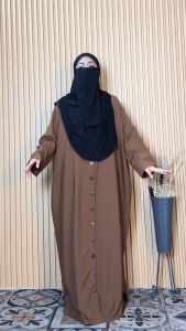 Abaya Gamis Dress Muslim Terbaru Outer Kancing Bahan Rosecrepe Sohwa (By Khadijah)
