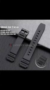 langley | 18mm Resin Silicone Watch Strap for Casio F-91W Watchband Soft Black Bracelet for SGW400 W800H F84 F105/108/A158/168 AE1200/1300
