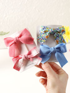 Sweet Handmade Floral Butterfly Knot Hair Clip Spring Summer Girls Hair Accessories Fabric Art Side Bangs Hair Grips Hair Decorations