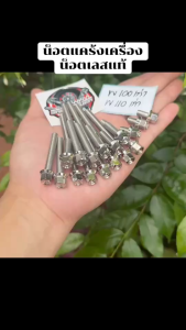 น็อตแคร้งเครื่องหัวสนาม หัวเหลี่ยม 17ตัว Wave100เก่าWave110เก่า น็อตเลสแท้ ใส่ได้ตรงรุ่น