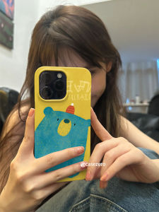 Cute Dog Bear Head Phone Case Creative Artistic Style Protective Shell for   Anti-Fall Durable PBT Material Unique Design