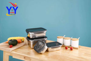 High Quality SUS 304 Steel Lunch Box with Lid/ Microwave heated/ Food Container Storage / Student school office lunch box