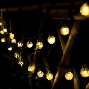 Ship Fast Fairy String Lights Solar Outdoor Waterproof Lamp Led Crystal Ball Lights For Garden Bistro Cafe Party
