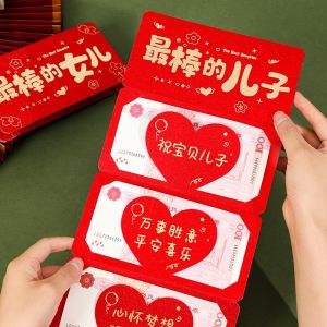 Foldable Red Envelope Birthday Surprise Creative Ceremony Feeling Children Parents Elderly Pull out Design Chinese Style