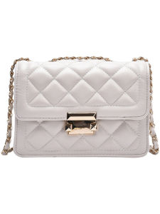 IELGY Fashion Classic Black Rhombus Chain Messenger Bag Women